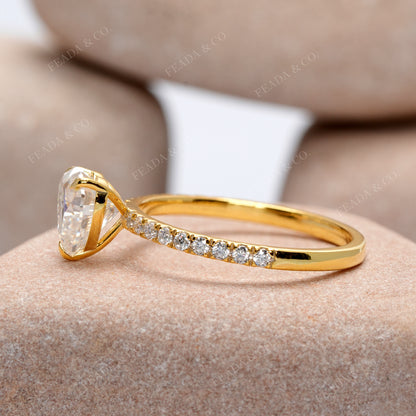 Round, Heart Cut Colorless Engagement Ring