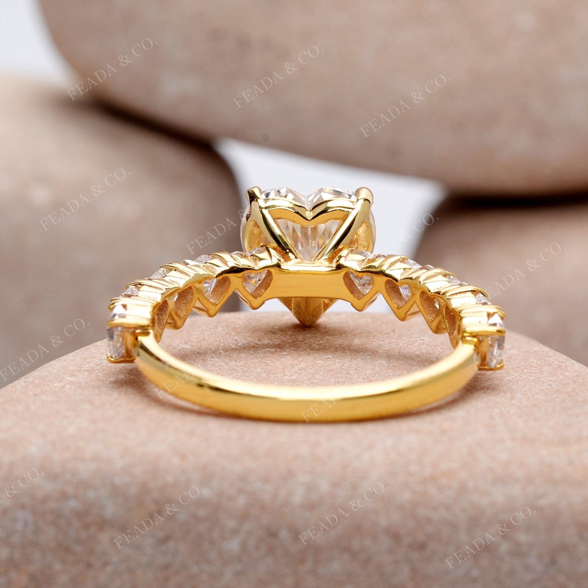 Heart Cut Colorless Engagement Ring