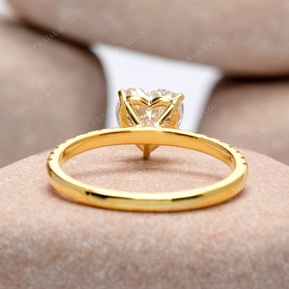 Round, Heart Cut Colorless Engagement Ring