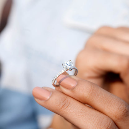 Round, Heart Cut Colorless Engagement Ring