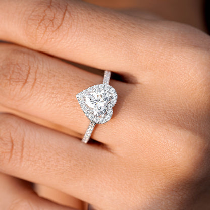Round, Heart Cut Colorless Engagement Ring