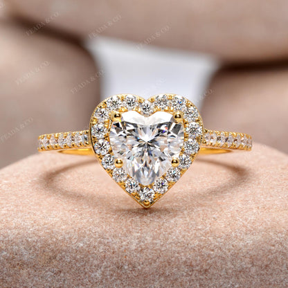 Round, Heart Cut Colorless Engagement Ring
