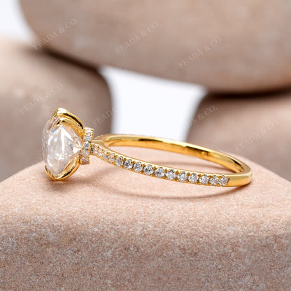 Marquise, Round Cut Colorless Engagement Ring
