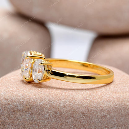 Oval Cut Colorless Engagement Ring