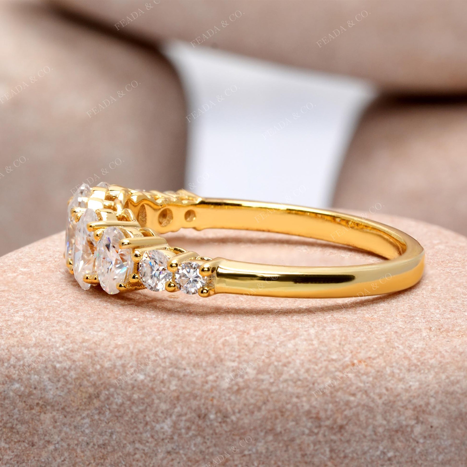 Round, Oval Cut Colorless Engagement Ring