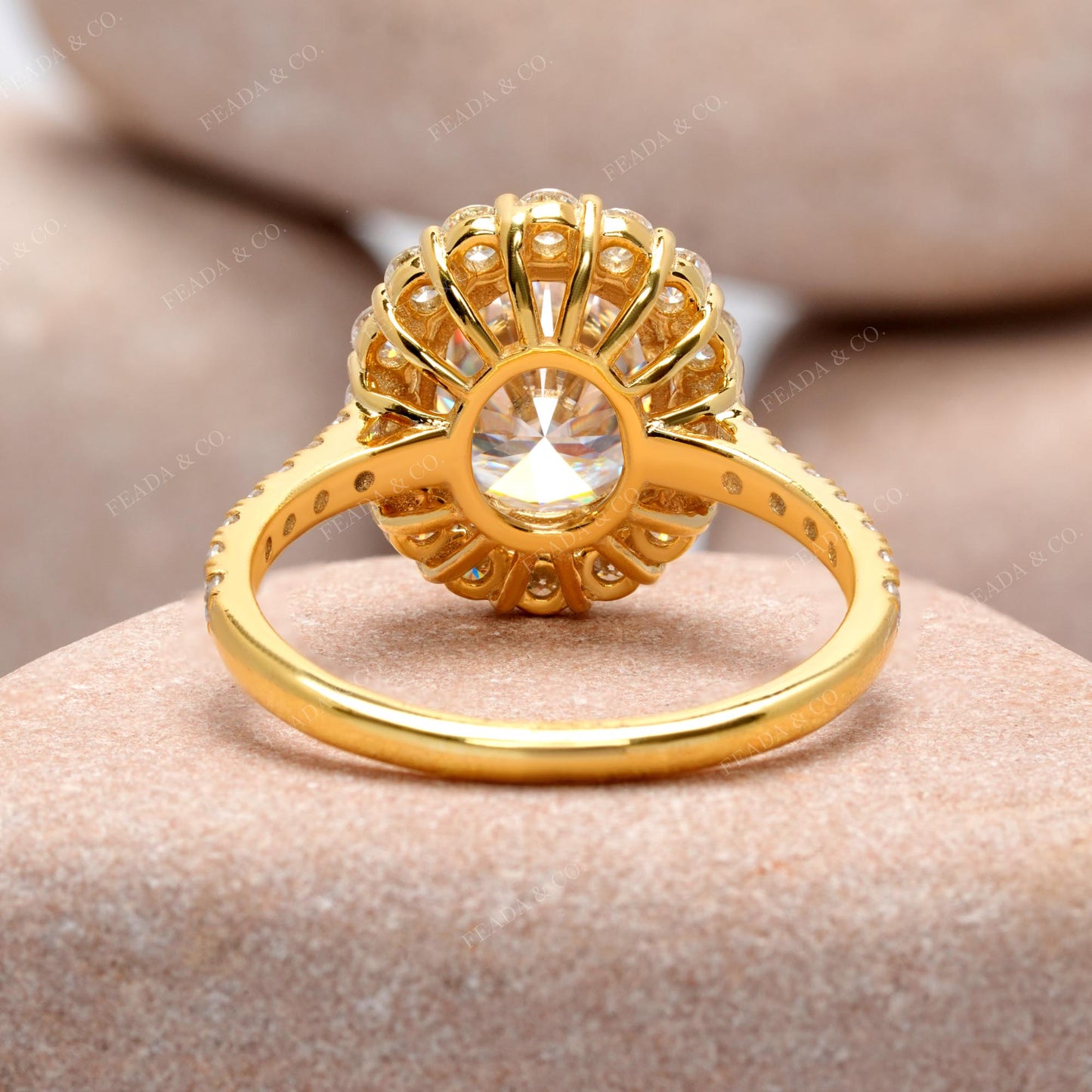 Round, Oval Cut Colorless Engagement Ring