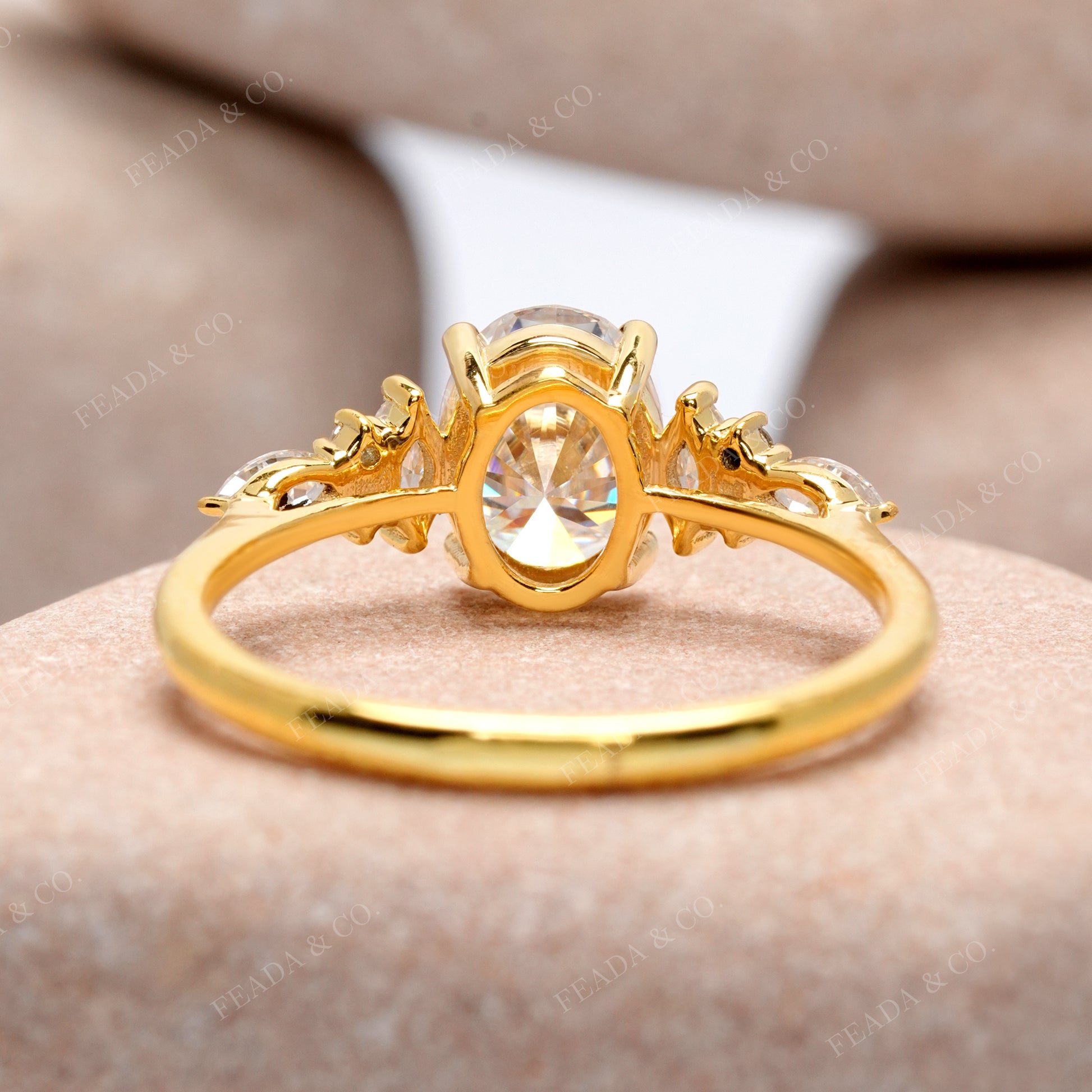 Round, Oval, Marquise Cut Colorless Engagement Ring