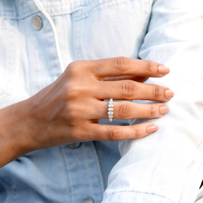 Round, Oval Cut Colorless Engagement Ring