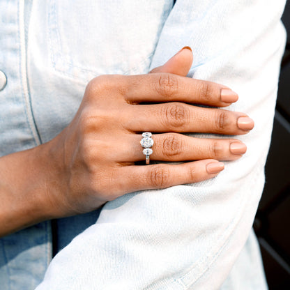 Oval Cut Colorless Engagement Ring