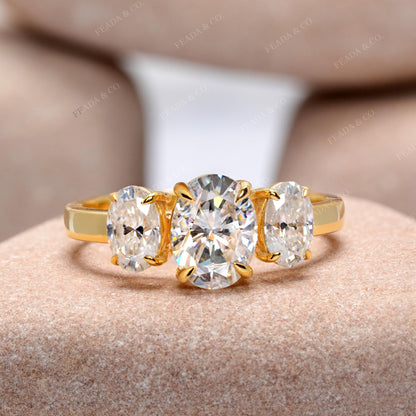Oval Cut Colorless Engagement Ring