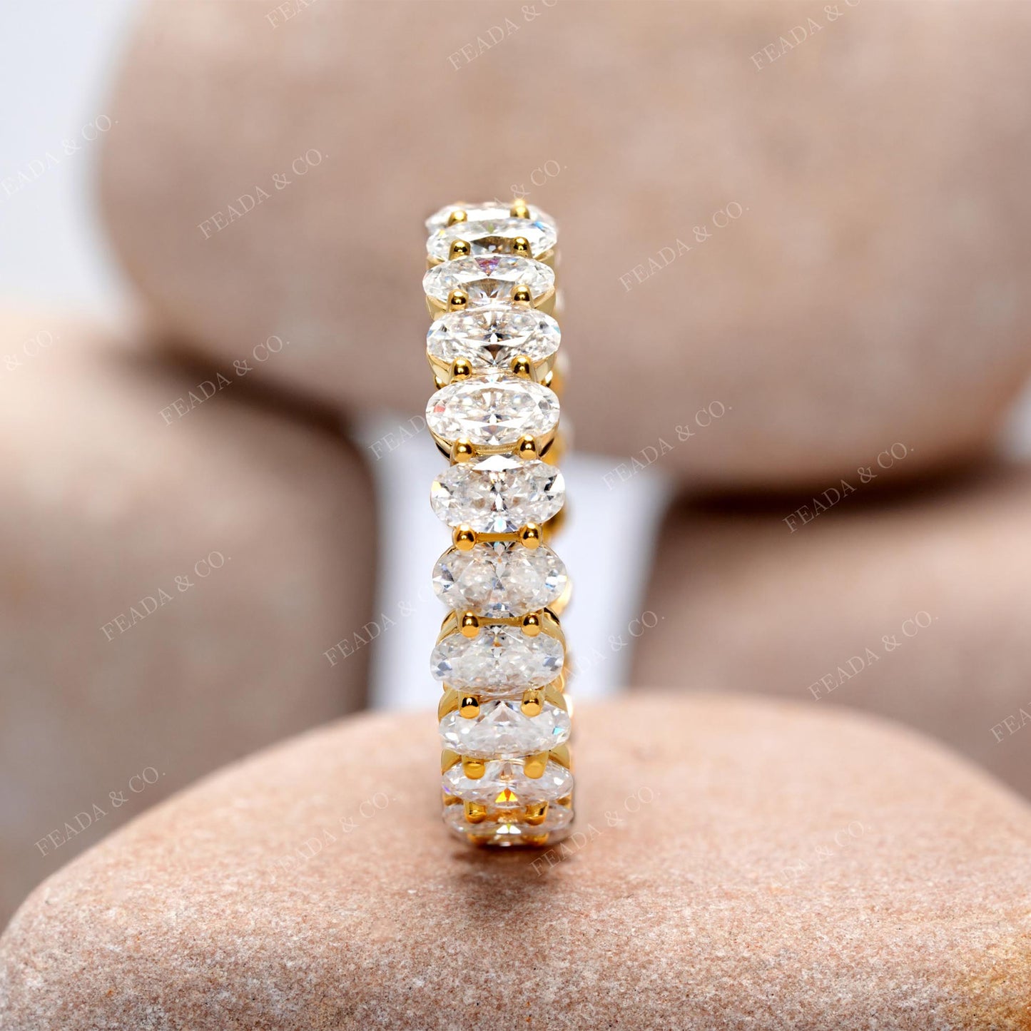 Oval Cut Colorless Engagement Ring