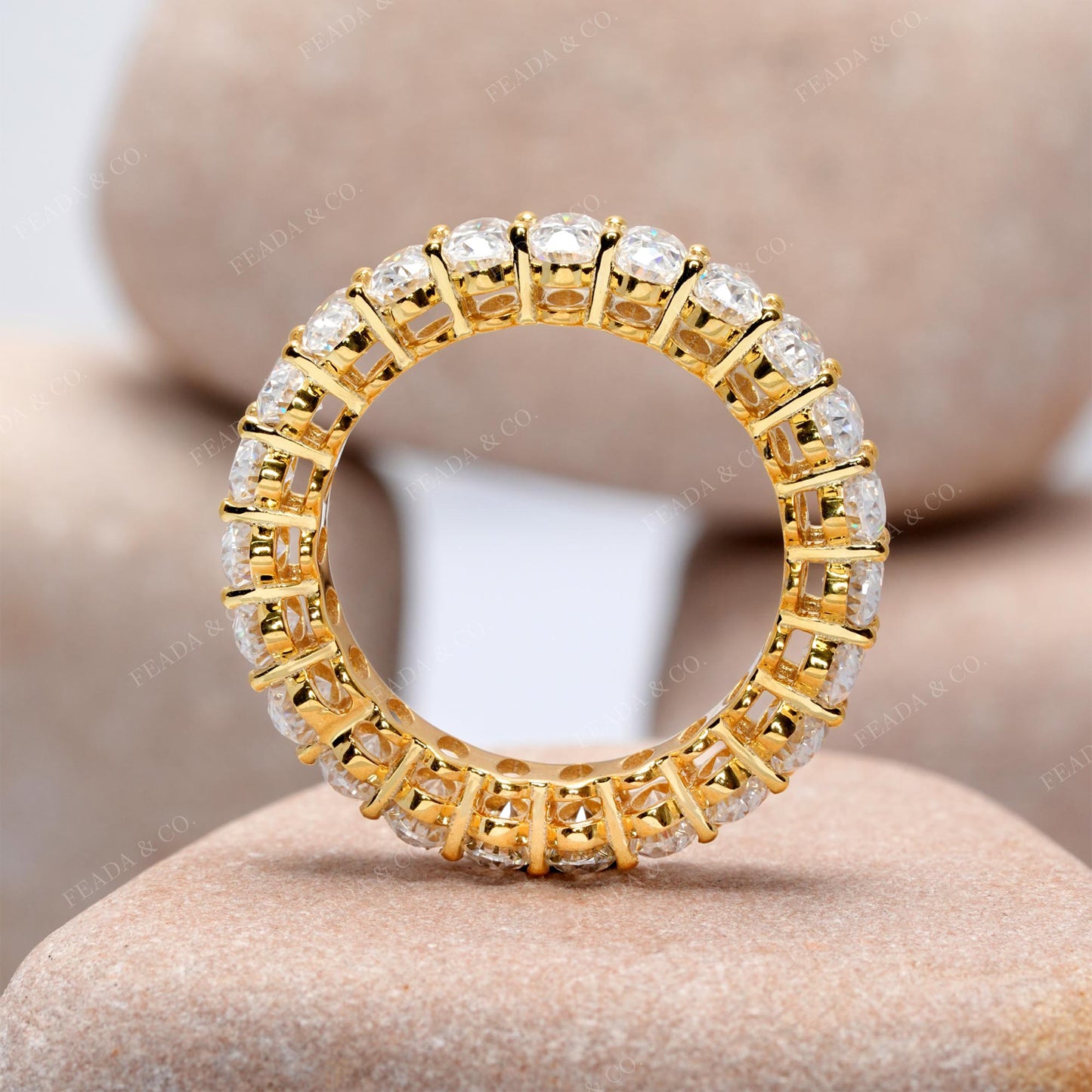 Oval Cut Colorless Engagement Ring