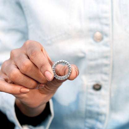 Oval Cut Colorless Engagement Ring