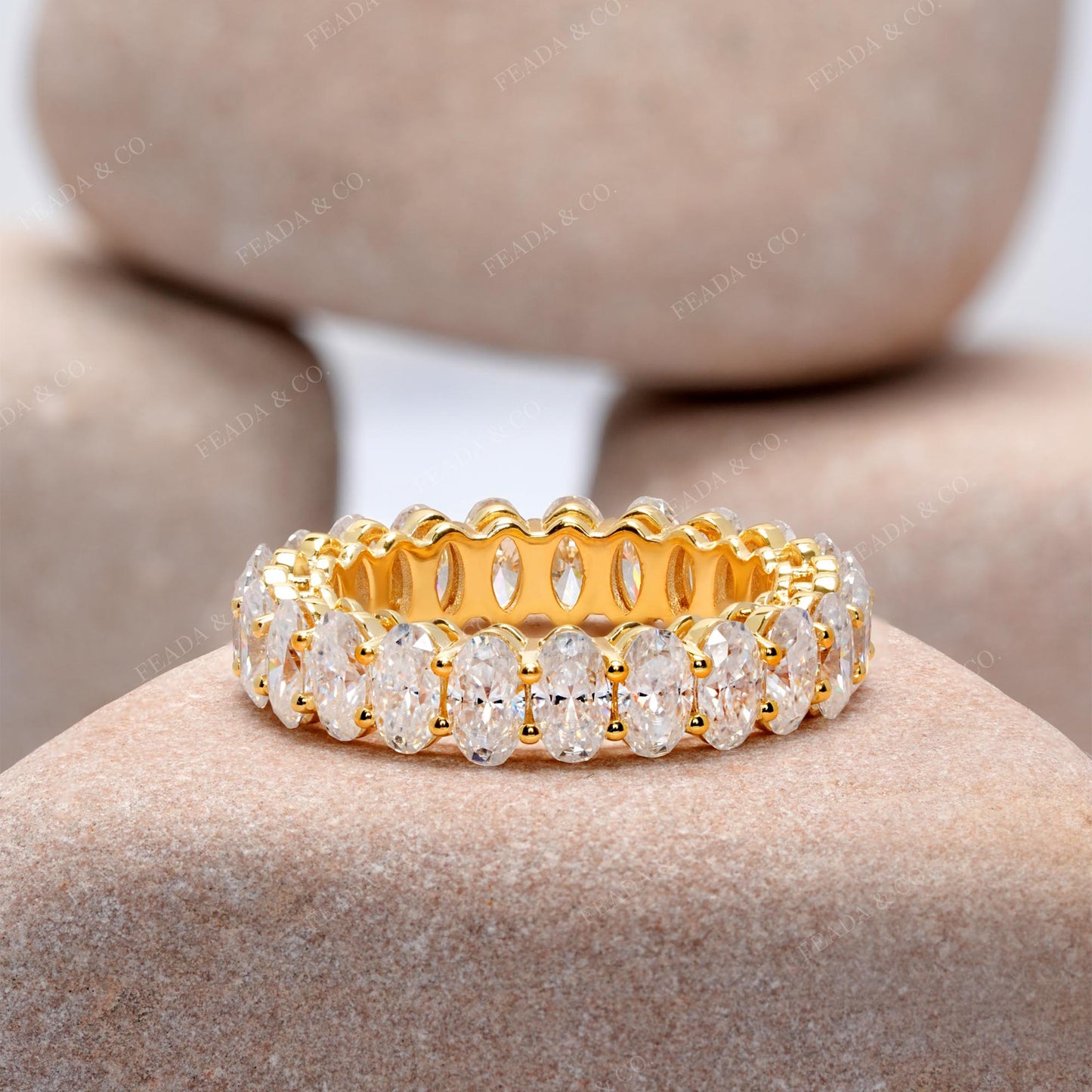 Oval Cut Colorless Engagement Ring