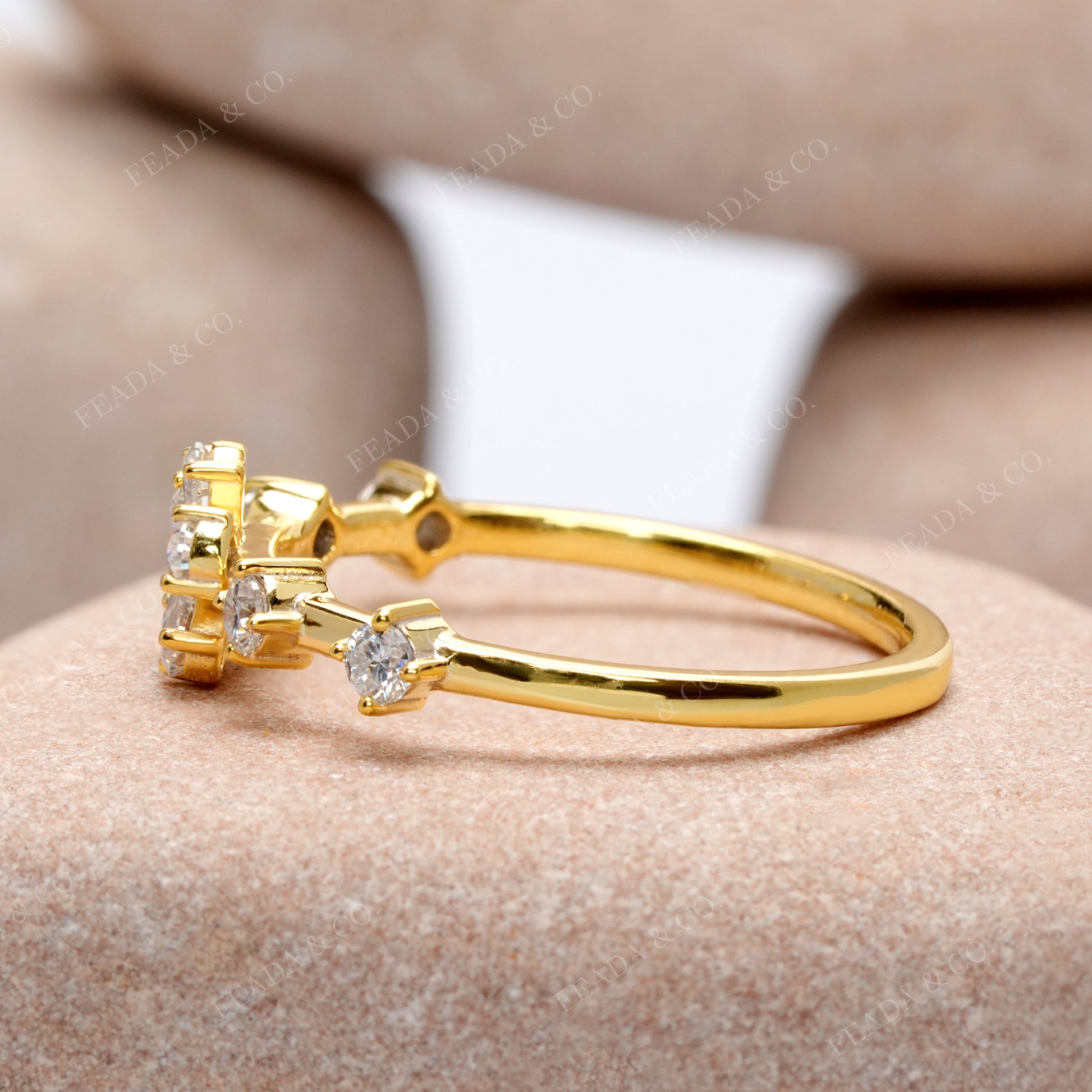 Pear Diamond Premium Floral Ring