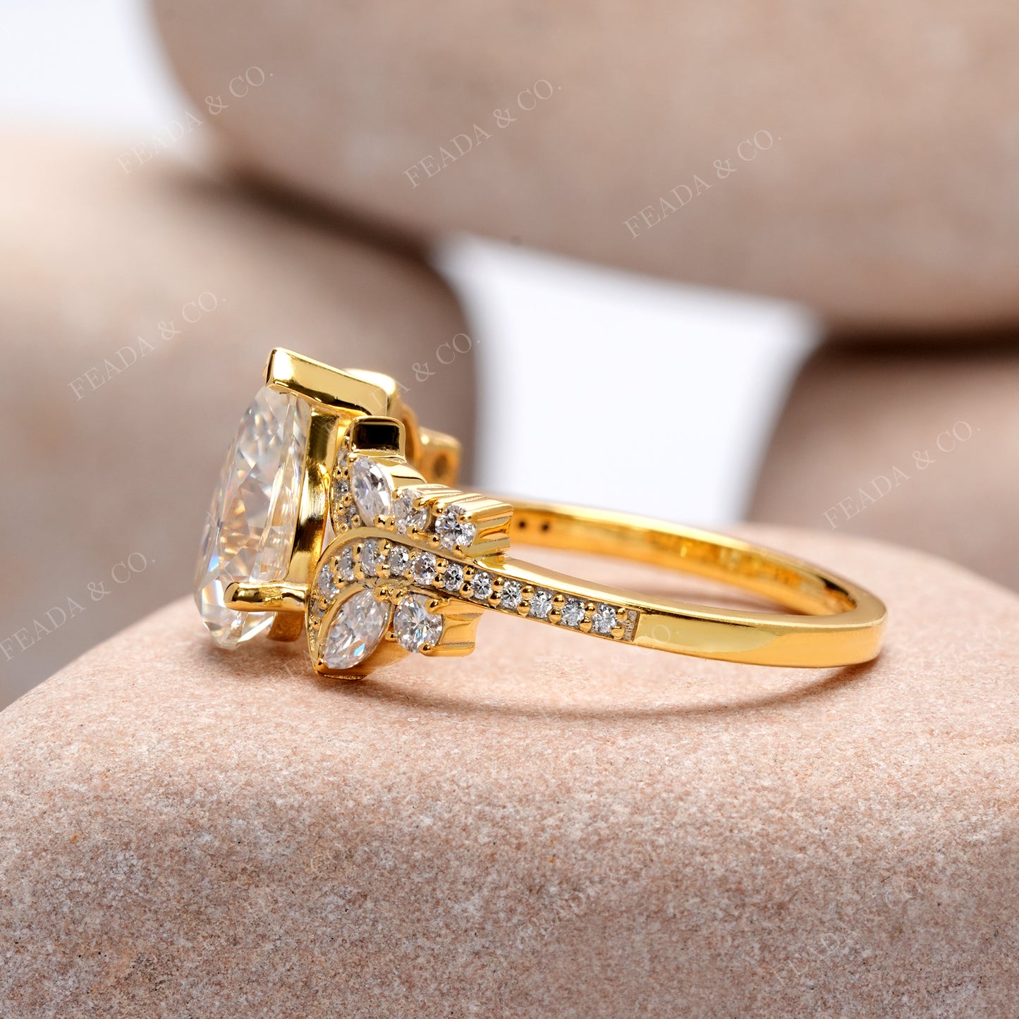 Marquise, Pear, Round Cut Colorless Engagement Ring