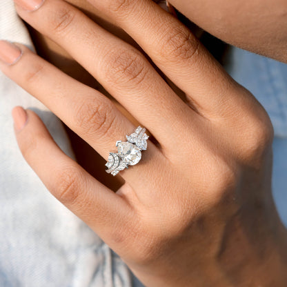 Marquise, Pear, Round Cut Colorless Engagement Ring