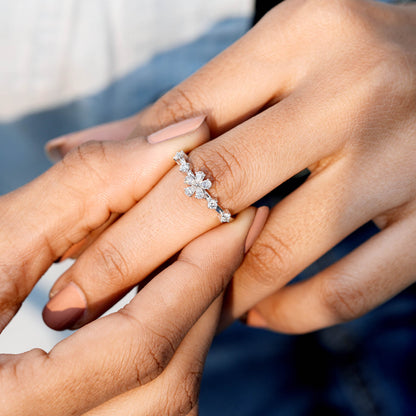 Pear Diamond Premium Floral Ring