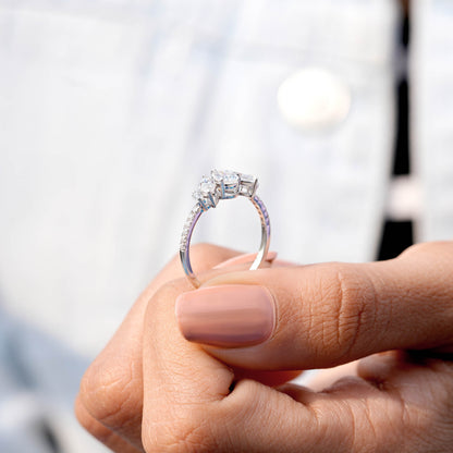 Pear Diamond Premium Three Stone Engagement Ring