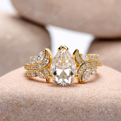 Marquise, Pear, Round Cut Colorless Engagement Ring