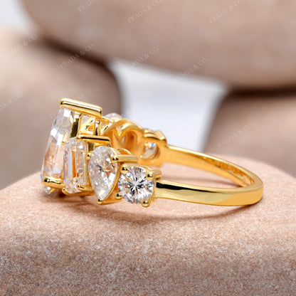 Round, Emerald, Pear Cut Colorless Engagement Ring
