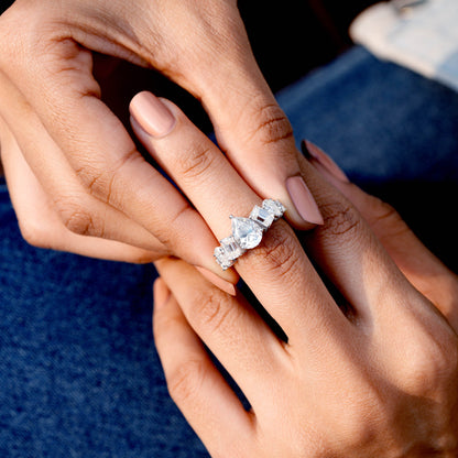 Round, Emerald, Pear Cut Colorless Engagement Ring