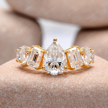 Round, Emerald, Pear Cut Colorless Engagement Ring