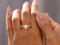 Heart Cut Colorless Engagement Ring