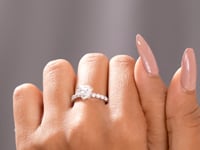 Round, Heart Cut Colorless Engagement Ring