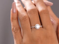 Round Cut Colorless Engagement Ring