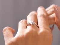 Round, Marquise cut, Colorless Engagement Ring