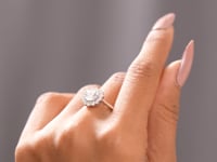 Round Cut Colorless Engagement Ring