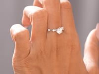 Round Cut Colorless Engagement Ring