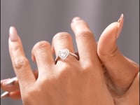 Round, Heart Cut Colorless Engagement Ring