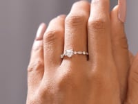 Round, Heart Cut Colorless Engagement Ring