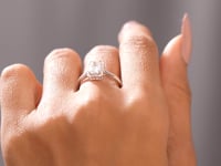 Round, Radiant, Baguette Cut Colorless Engagement Ring