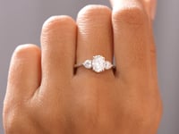 Oval, Heart Cut Colorless Engagement Ring
