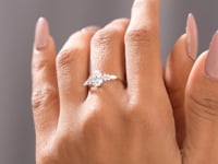 Round, Oval, Marquise Cut Colorless Engagement Ring