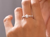 Pear Diamond Premium Floral Ring