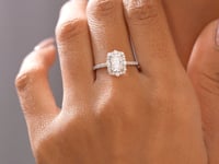 Radiant, Round Cut Colorless Engagement Ring