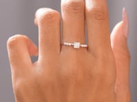 Princess, Round Cut Colorless Engagement Ring