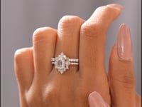 Emerald, Pear, Baguette, Round Cut Colorless Engagement Ring
