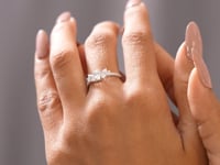 Pear Diamond Premium Three Stone Engagement Ring