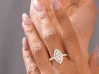 Marquise, Round Cut Colorless Engagement Ring