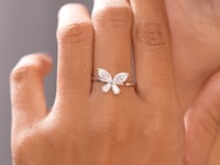 Pear, Marquise Diamond Butterfly Open Ring