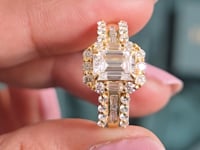 Round, Emerald, Baguette Cut Colorless Engagement Ring