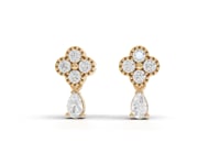 Moissanite-Grown Diamond Floral Cluster Drop Earrings