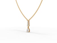 Stacked Square Geometric Drop Moissanite Diamond Necklace