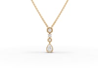 Hexagon Vertical Drop Moissanite Diamond Necklace