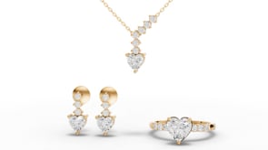 Heart-Cut Graduated Moissanite Diamond Bridal Jewelry Set